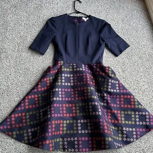 Ted Baker Qinna Horicultual Check Dress Navy Floral 2